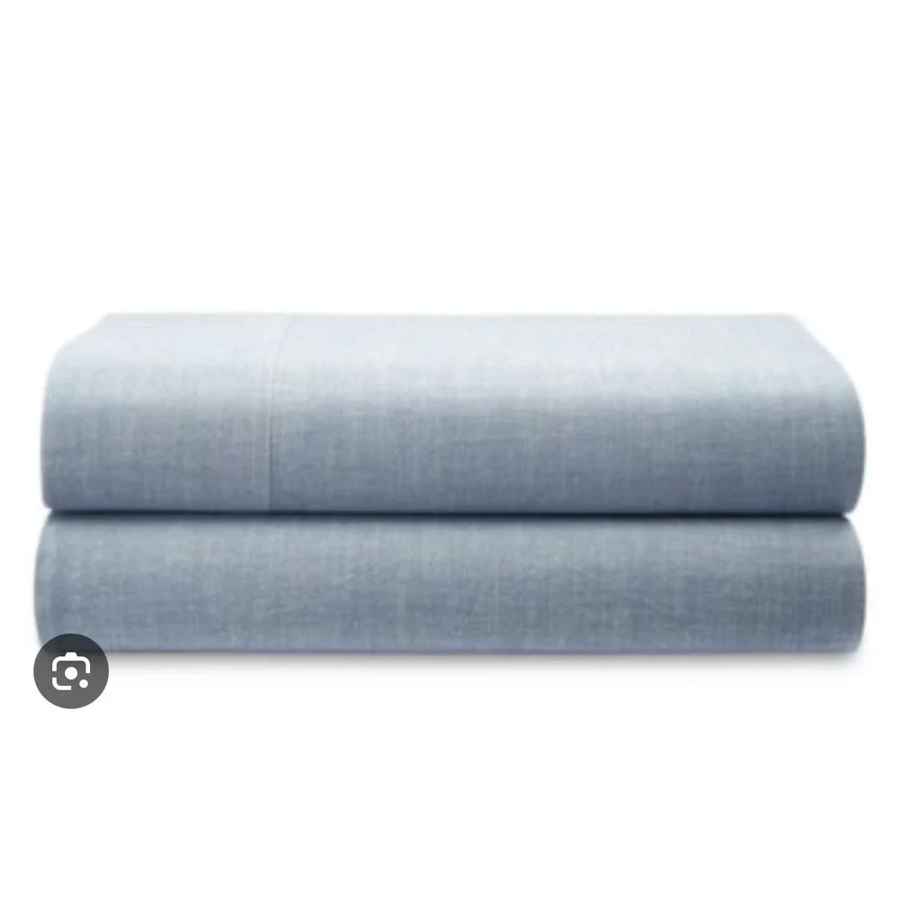 NWT RALPH LAUREN  Workshirt Chambray 2pc FLAT ONLY SHEETS QUEEN BED‎ $490